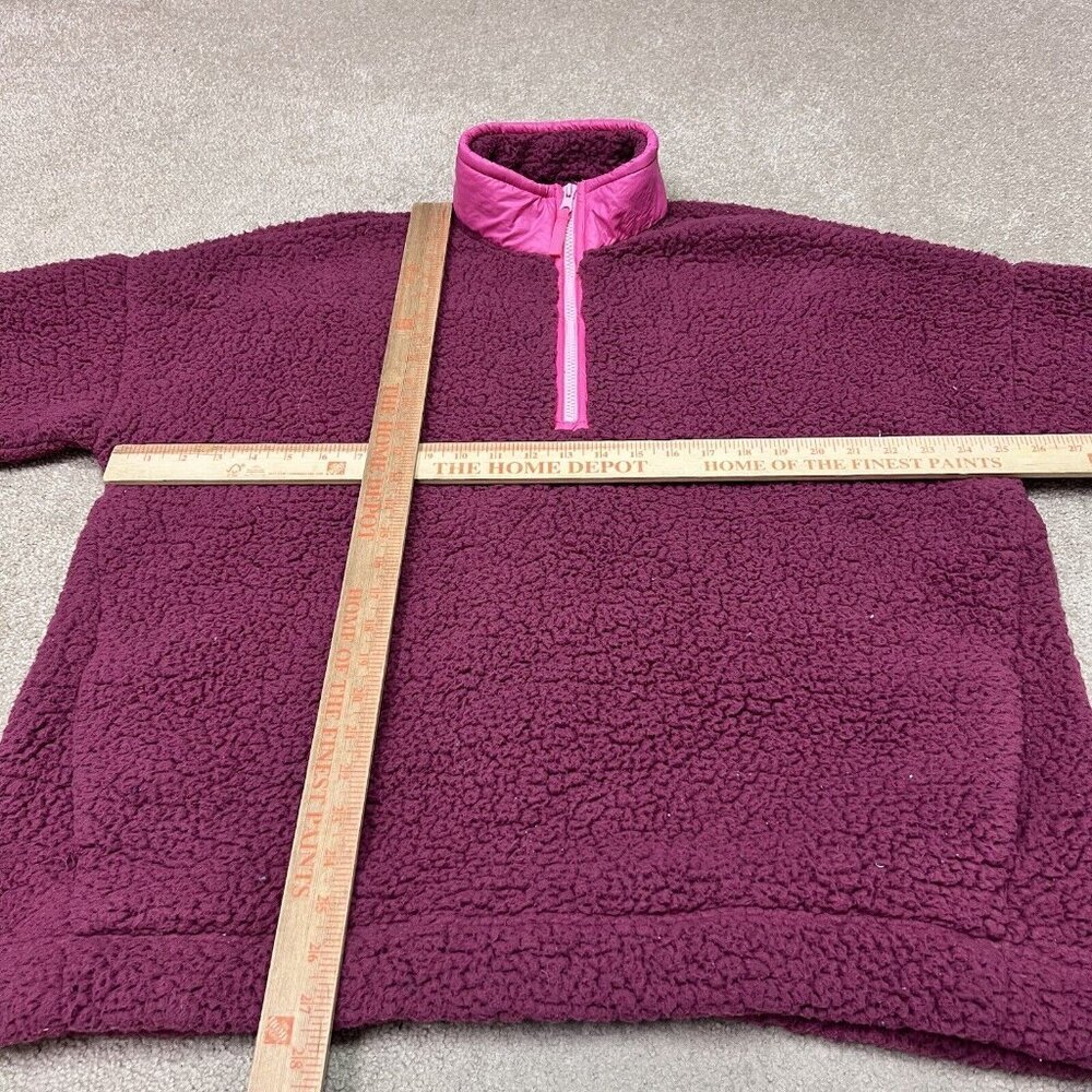 Aerie Sherpa Jacket Pink Long Sleeve 1/4 Zip Women’s Size Large - Picture 2 of 11